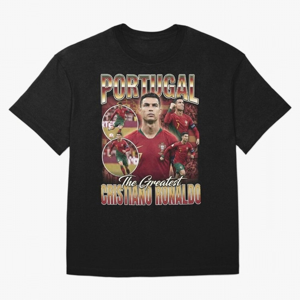 Cristiano Ronaldo Portugal Vintage Oversized T-Shirt Support Iconic Players in FIFA World Cup 2026 Made for CR7 and Messi, Argentina, France and Brazil Energy, Football History, Final Match Energy, Crowd Noise and Once in a Lifetime Moments; Great