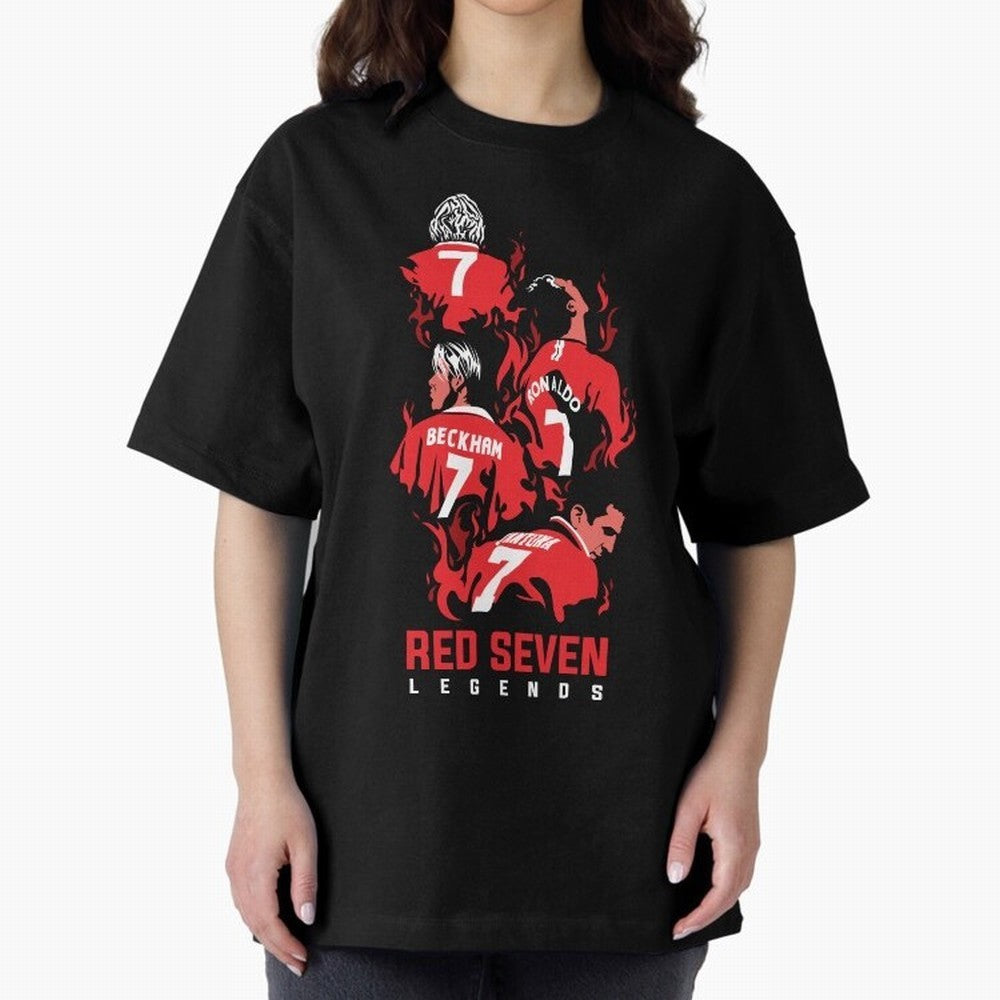 The Red Seven - Man Utd Oversized T-Shirt Bring a Vintage Feel to FIFA World Cup 2026 USA Canada Mexico Driven by Mbappe and Neymar, Argentina, France and Brazil Energy, Global Supporter Spirit, Legendary Goals, National Colors and Tournament