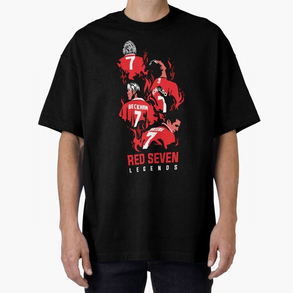 The Red Seven - Man Utd Oversized T-Shirt Bring a Vintage Feel to FIFA World Cup 2026 USA Canada Mexico Driven by Mbappe and Neymar, Argentina, France and Brazil Energy, Global Supporter Spirit, Legendary Goals, National Colors and Tournament