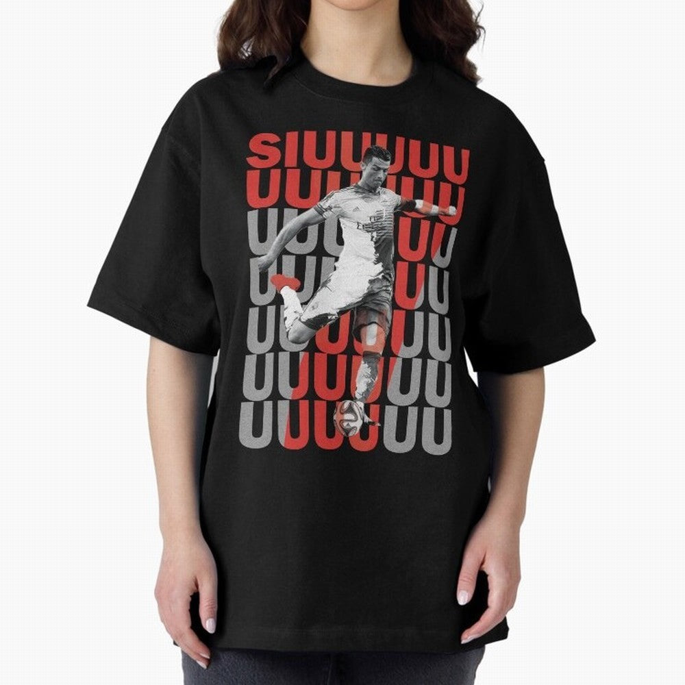 Siuuuuuu Cristiano Ronaldo Oversized T-Shirt Celebrate Supporters United by Match Day Hype around FIFA World Cup 2026, Messi, Neymar and Mbappe, Spain and Netherlands, Retro Football Energy, Iconic Rivalries, Trophy Chase Drama and Stadium
