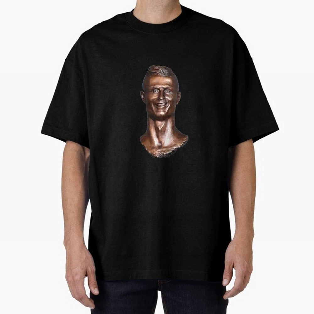 Cristiano Ronaldo Statue Oversized T-Shirt Cheer through Every Moment of FIFA World Cup 2026 USA Canada Mexico for Fans of Messi, Neymar and Mbappe and Argentina, France and Brazil, Bringing Game Day Rituals, Football Legends, Country Pride and the