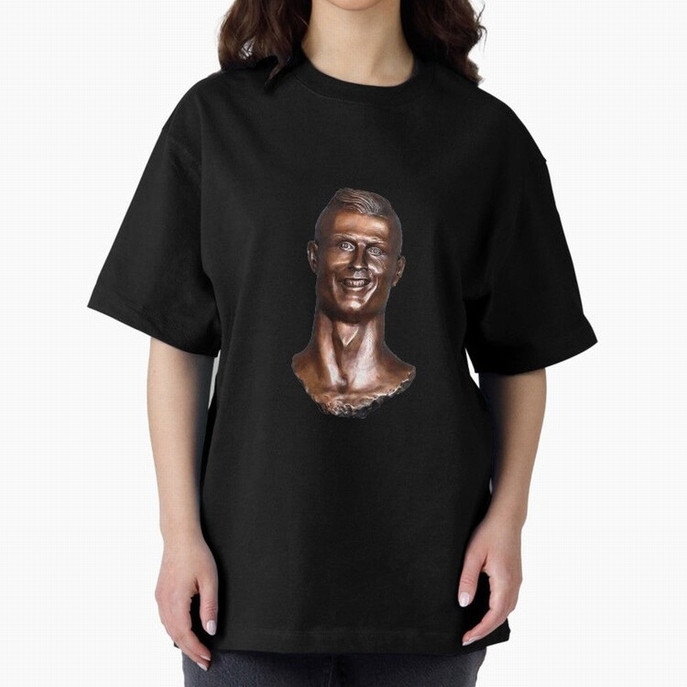 Cristiano Ronaldo Statue Oversized T-Shirt Cheer through Every Moment of FIFA World Cup 2026 USA Canada Mexico for Fans of Messi, Neymar and Mbappe and Argentina, France and Brazil, Bringing Game Day Rituals, Football Legends, Country Pride and the