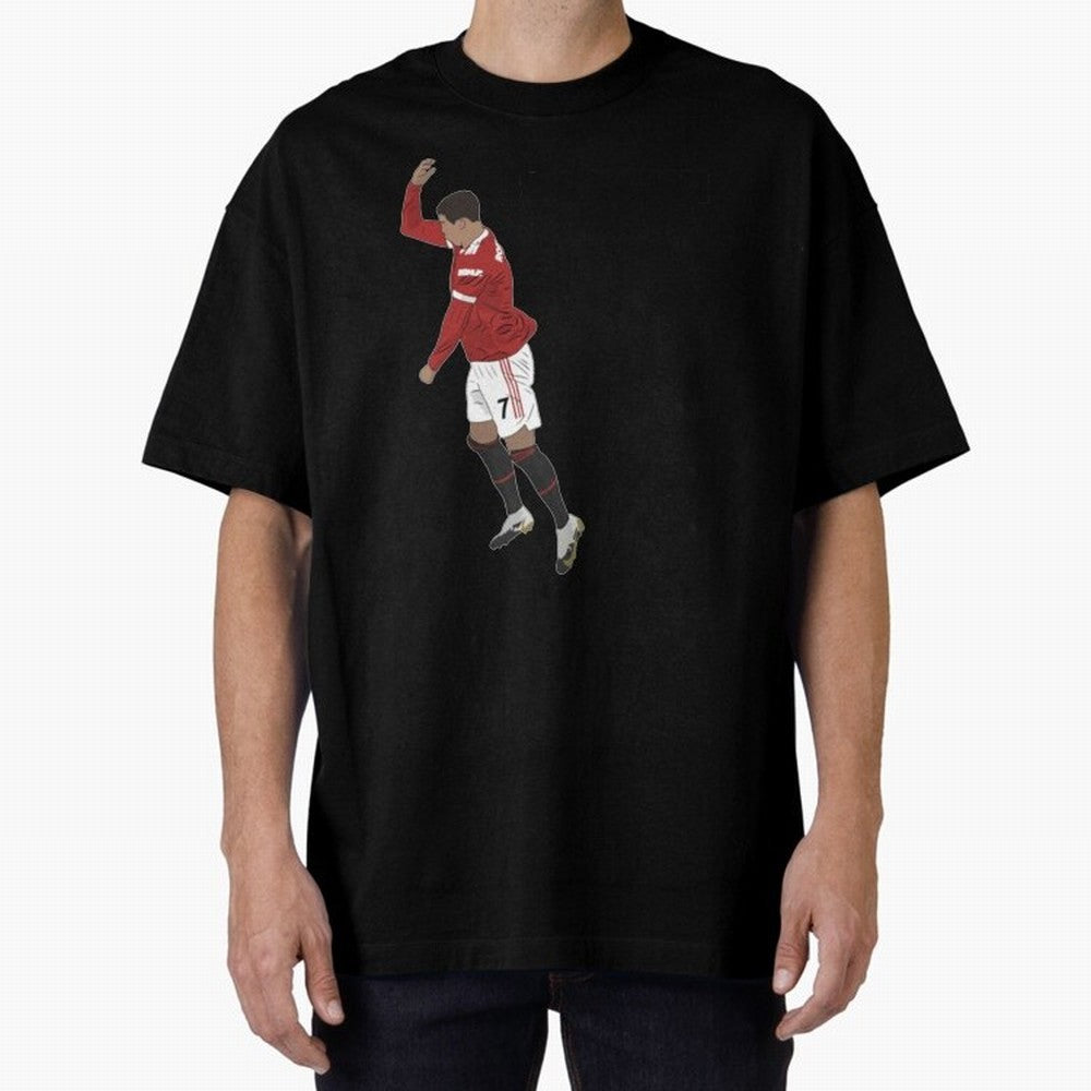 cristiano ronaldo siuuu Oversized T-Shirt Honor Football Greatness during FIFA World Cup 2026 USA Canada Mexico for Fans of Haaland and France, Bringing Retro Football Energy, Iconic Rivalries, Trophy Chase Drama and Stadium Atmosphere; Ideal for