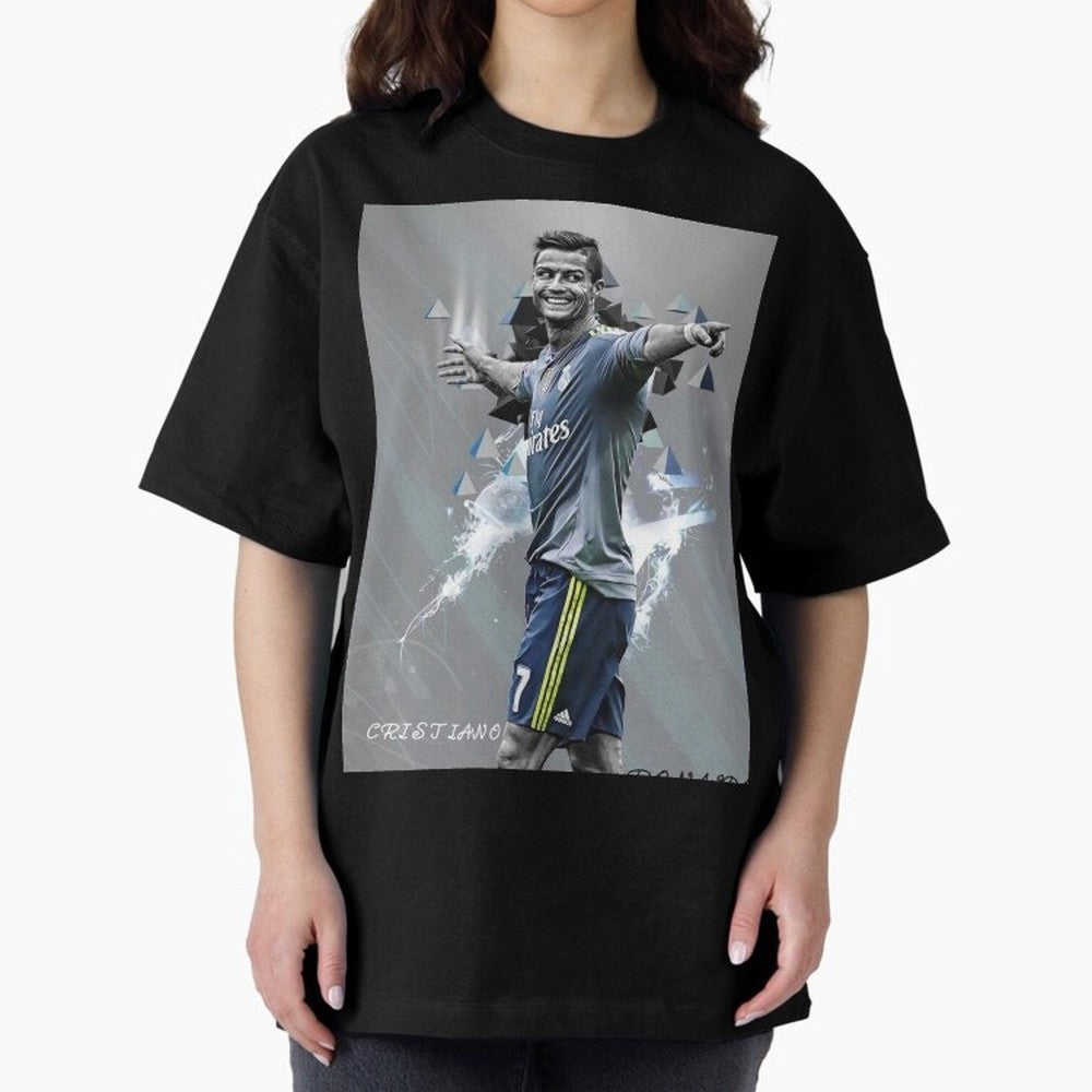 cristiano ronaldo Oversized T-Shirt Relive Global Football Passion for FIFA World Cup 2026, Capturing Cristiano Ronaldo, Spain and Netherlands, Retro Football Energy, Iconic Rivalries, Trophy Chase Drama and Stadium Atmosphere; Built for Supporters