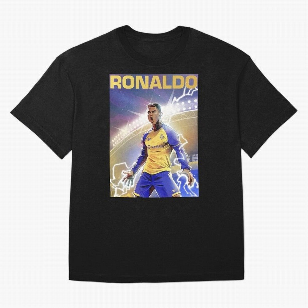Ronaldo Al-Nassr Football Club - Oversized T-Shirt Celebrate Global Passion for Global Football Passion for FIFA World Cup 2026 USA Canada Mexico, with Haaland, Spain, Football Festival Excitement, Trophy Ambitions, Country Rivalries and Star