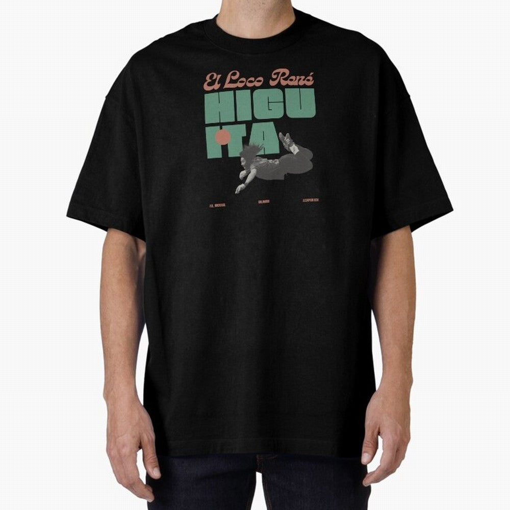Rene Higuita Minimalist Oversized T-Shirt Enjoy the Biggest Football Party of FIFA World Cup 2026 USA Canada Mexico for Fans of Haaland and Mbappe and Brazil, Bringing Fan Favorite Moments, National Team Passion, Big Match Drama and Soccer History;