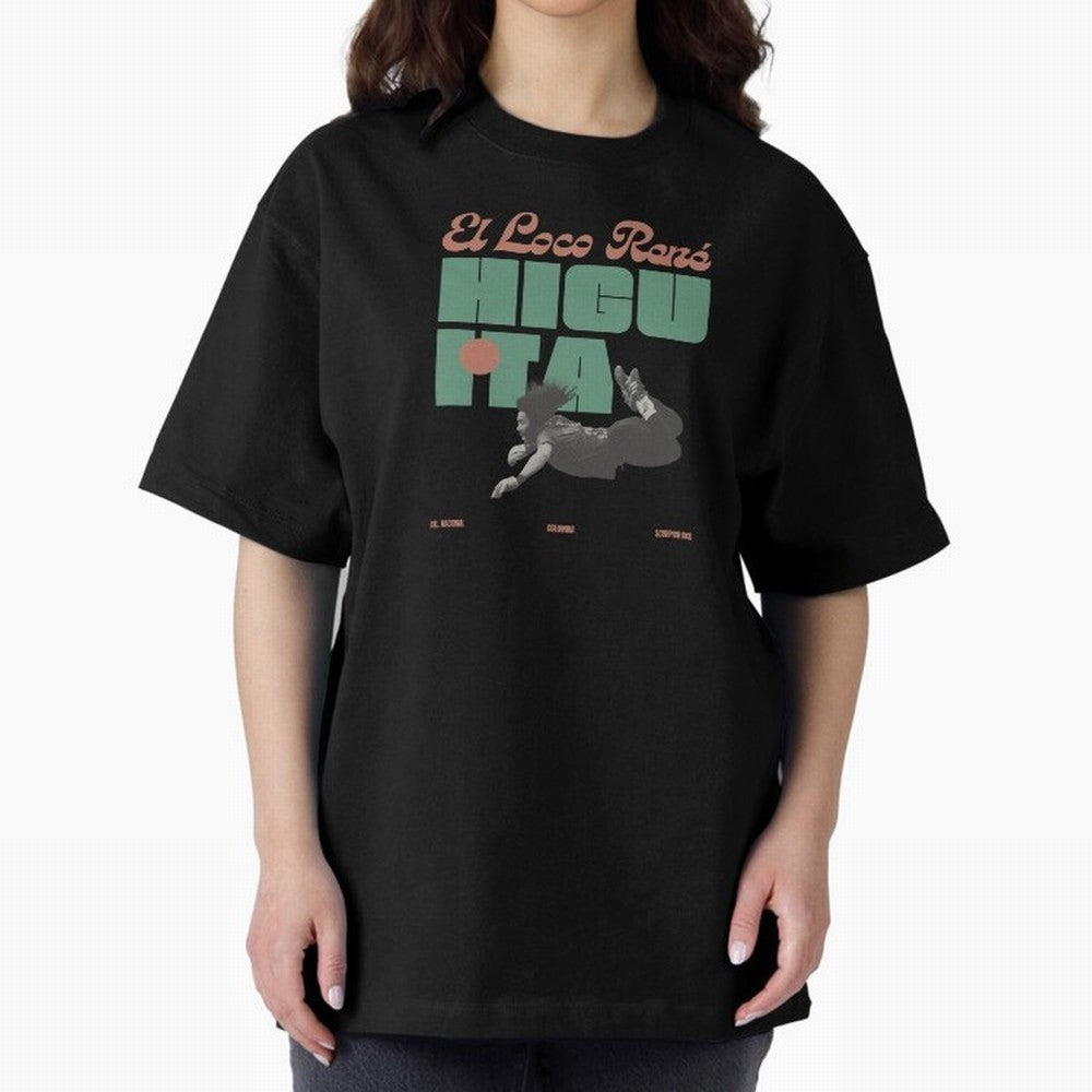 Rene Higuita Minimalist Oversized T-Shirt Enjoy the Biggest Football Party of FIFA World Cup 2026 USA Canada Mexico for Fans of Haaland and Mbappe and Brazil, Bringing Fan Favorite Moments, National Team Passion, Big Match Drama and Soccer History;