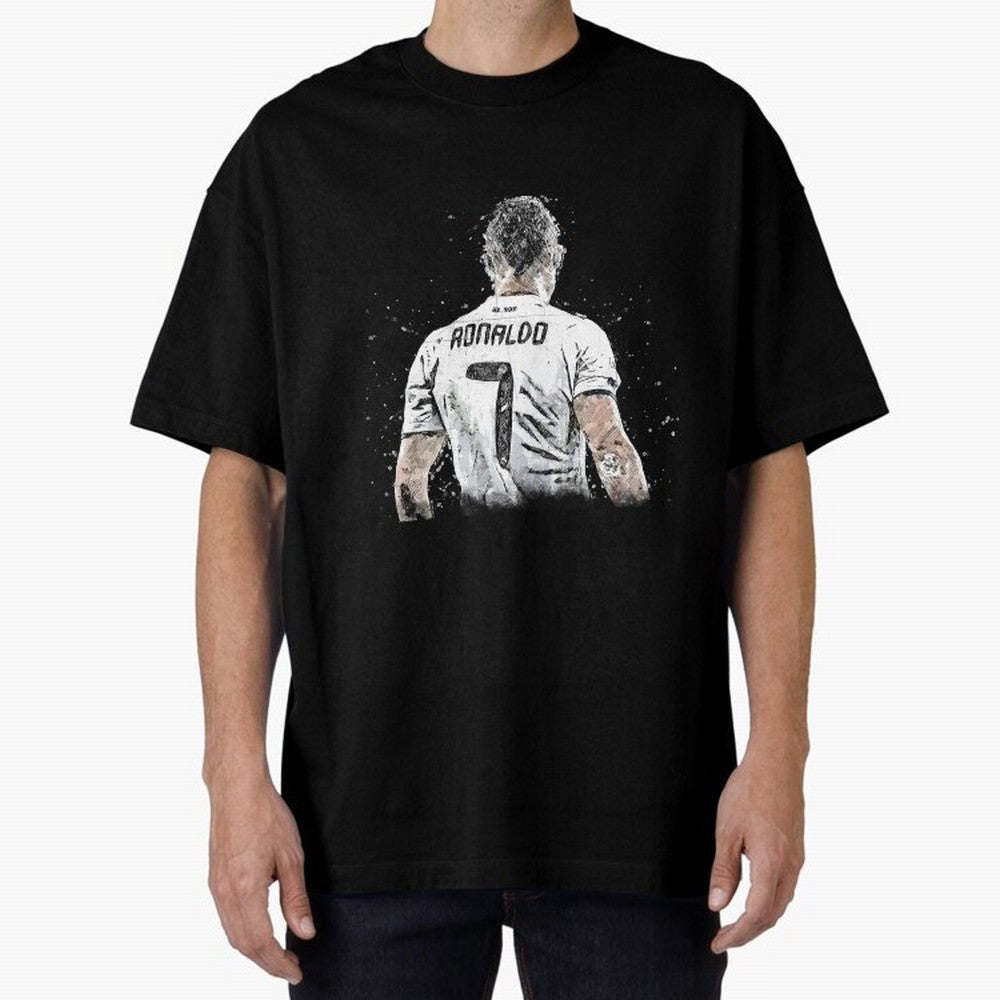 Cristiano ronaldo back Oversized T-Shirt Bring Retro Soccer Energy to the FIFA World Cup 2026 USA Canada Mexico Journey through CR7 and Messi Highlights, England, France and Netherlands Pride, Global Supporter Spirit, Legendary Goals, National