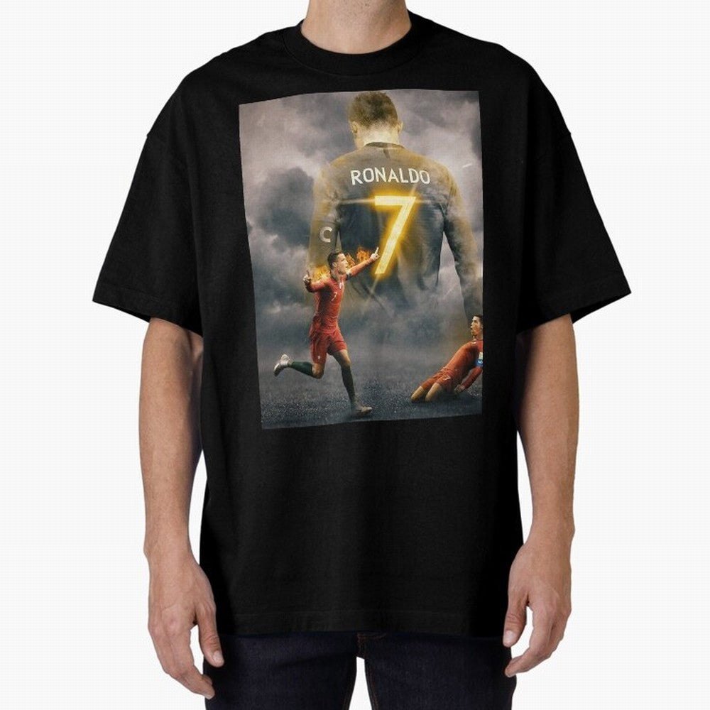 Aesthetic ronaldo poster Oversized T-Shirt Back Your Heroes with Match Day Hype around FIFA World Cup 2026, Messi, CR7 and Mbappe, Brazil, Portugal and Argentina, Stadium Memories, Football Loyalty, International Chants and Championship Tradition;