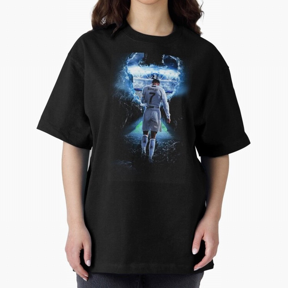 Football player Oversized T-Shirt Keep the Legacy of FIFA World Cup 2026 Group Stage Connected to CR7, England Energy, Goal Celebration Energy, Supporter Heritage, Football Icons and Worldwide Tournament Joy; Ideal for Football Dads, Football Moms,