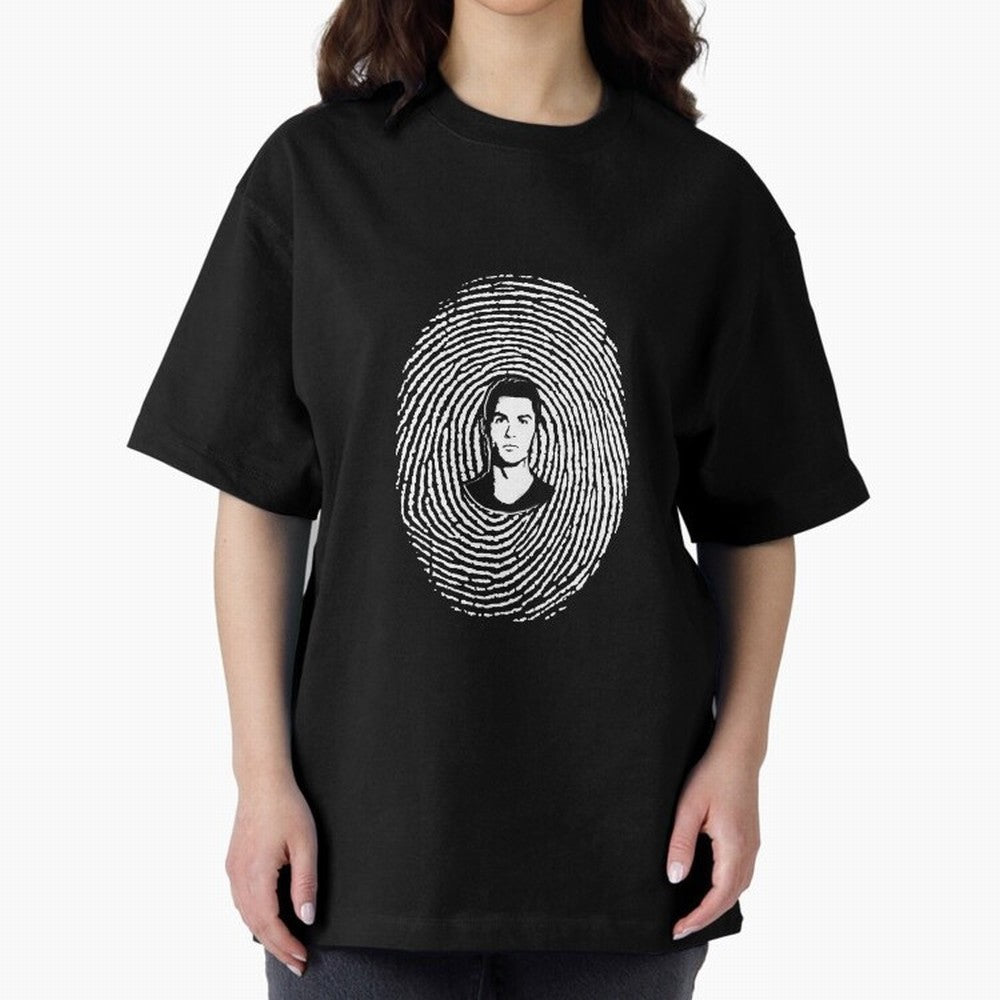 Cristiano Ronaldo fingerprint Oversized T-Shirt Keep the Match Day Mood of Global Football Passion for FIFA World Cup 2026 USA Canada Mexico, with Mbappe, France, Football Festival Excitement, Trophy Ambitions, Country Rivalries and Star Player