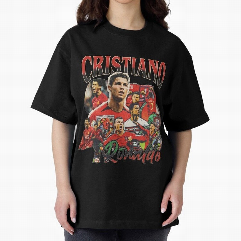 Retro Cristiano Ronaldo Oversized T-Shirt Feel the Trophy Chase of the FIFA World Cup 2026 USA Canada Mexico Journey through CR7 Highlights, Germany Pride, Game Day Rituals, Football Legends, Country Pride and the Road to the Final; Perfect for