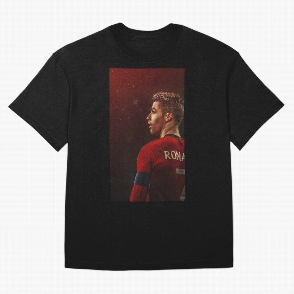 Art Ronaldo Wallpaper Oversized T-Shirt Stand with Global Football Passion for FIFA World Cup 2026 USA Canada Mexico, Centered on Haaland, England and Germany, Classic Soccer Heritage, Championship Pressure, Fan Loyalty and International Pride;