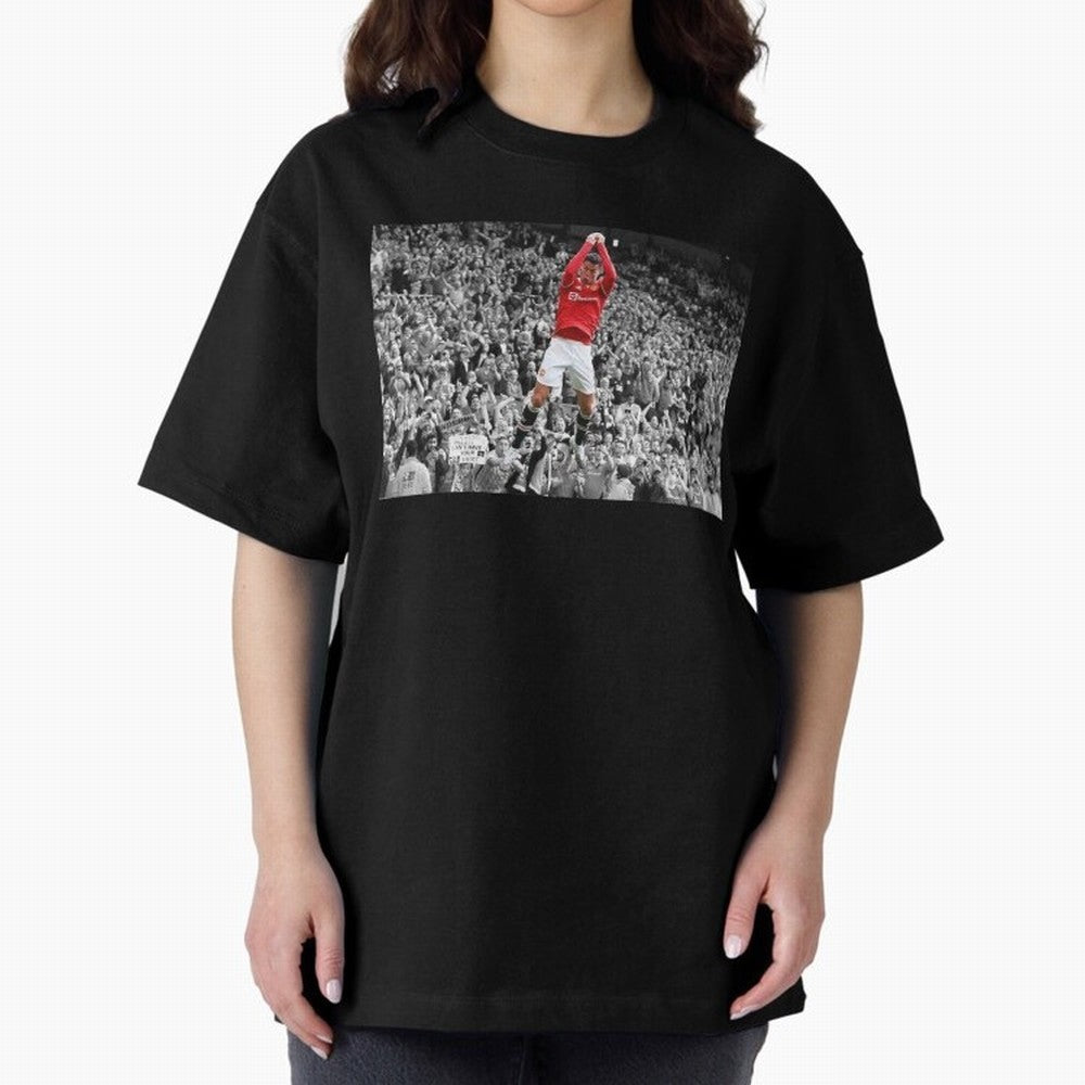 CR7 celebration Oversized T-Shirt Back Your Heroes with the FIFA World Cup 2026 Group Stage Journey through Cristiano Ronaldo, Haaland and CR7 Highlights, France Pride, Soccer Culture, Superstar Moments, National Team Dreams and Competitive Fire;