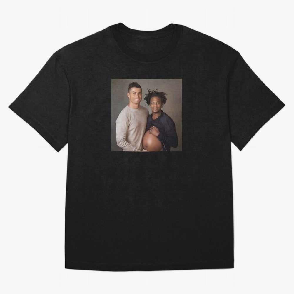 Cristiano Ronaldo and IShowSpeed pregnant. Oversized T-Shirt Show Support during Match Day Hype around FIFA World Cup 2026 USA Canada Mexico, Cristiano Ronaldo, Haaland and CR7, Brazil, Portugal and Argentina, Championship Spirit, Famous Goals,