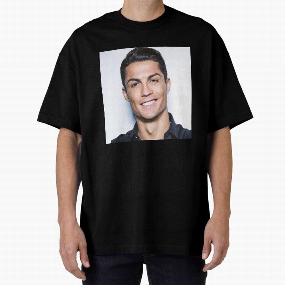 Cristiano Ronaldo Poster Oversized T-Shirt Support Your Favorite Stars during Global Football Passion for FIFA World Cup 2026 USA Canada Mexico, Driven by Haaland and Mbappe, England and Germany, Football History, Final Match Energy, Crowd Noise