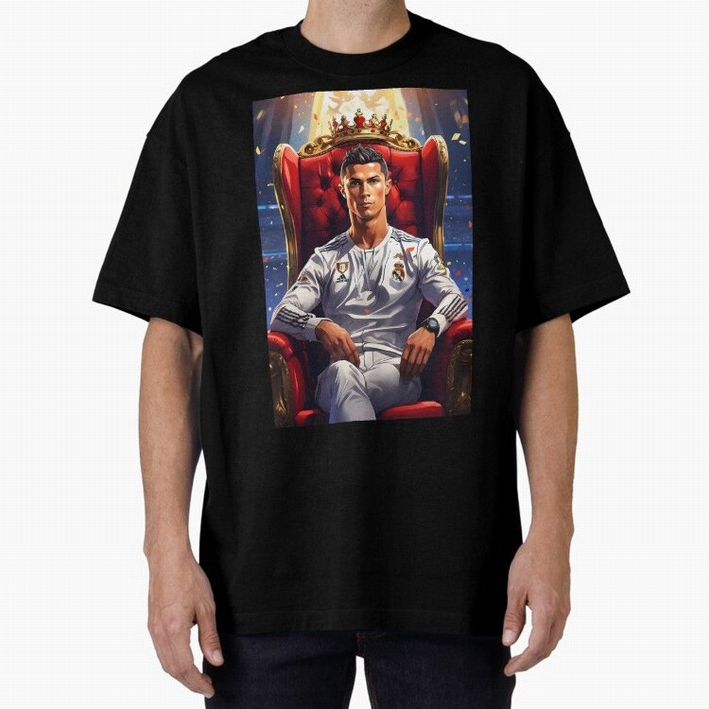 King Cristiano Ronaldo Oversized T-Shirt Celebrate the Biggest Stage of the FIFA World Cup 2026 Journey through Haaland and Mbappe Highlights, Portugal Pride, Goal Celebration Energy, Supporter Heritage, Football Icons and Worldwide Tournament Joy;