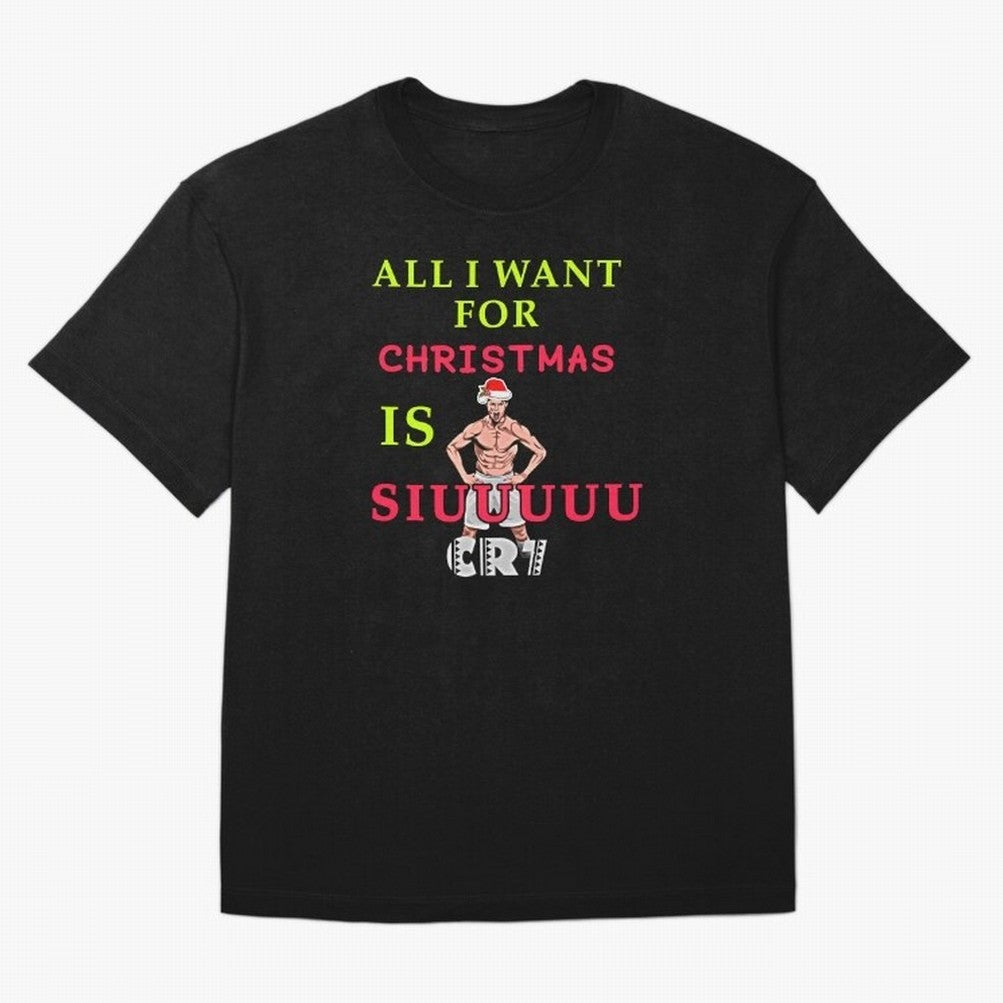 All i want for christmas is siuuu Oversized T-Shirt Bring Supporter Culture to Global Football Passion for FIFA World Cup 2026 Group Stage, Driven by Haaland, England, Championship Spirit, Famous Goals, Roaring Crowds and International Football