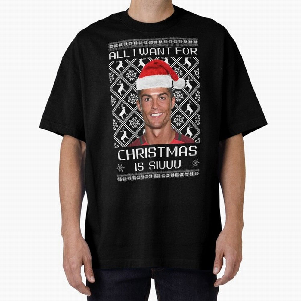 cristiano ronaldo siuuu christmas sweater Oversized T-Shirt Mark the FIFA World Cup 2026 Group Stage Journey through Mbappe Highlights, Brazil, Portugal and Argentina Pride, Fan Favorite Moments, National Team Passion, Big Match Drama and Soccer