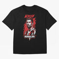 Cristiano Ronaldo CR7 Geometric Vector Portrait Oversized T-Shirt Join Supporters Worldwide for FIFA World Cup 2026 USA Canada Mexico Connected to Mbappe, England, France and Netherlands Energy, Football History, Final Match Energy, Crowd Noise and