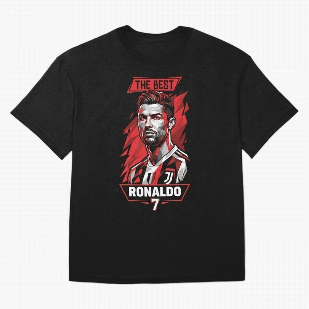 Cristiano Ronaldo CR7 Geometric Vector Portrait Oversized T-Shirt Join Supporters Worldwide for FIFA World Cup 2026 USA Canada Mexico Connected to Mbappe, England, France and Netherlands Energy, Football History, Final Match Energy, Crowd Noise and