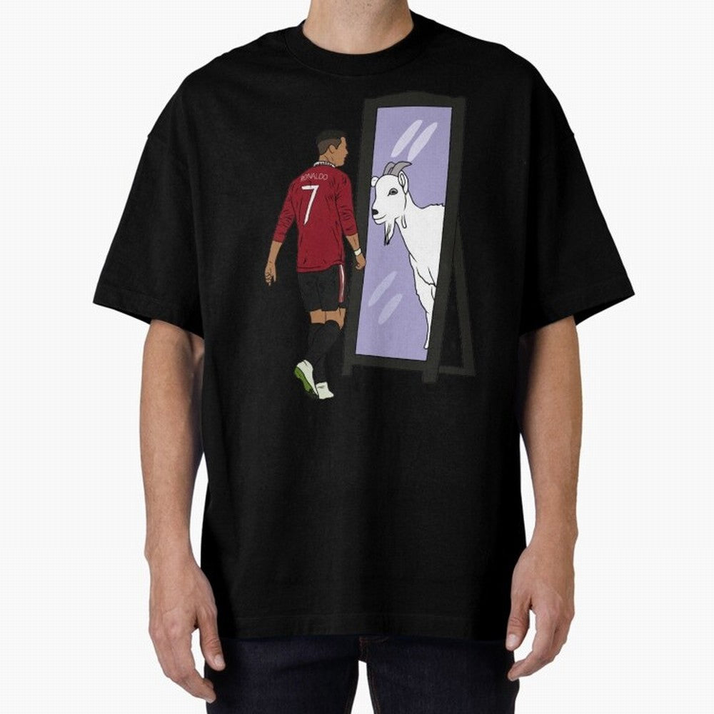Cristiano Ronaldo Mirror GOAT Oversized T-Shirt Get Ready for the FIFA World Cup 2026 USA Canada Mexico Journey through Neymar Highlights, Argentina Pride, Supporter Pride, Iconic Celebrations, Legendary Names and Global Match Day Energy; Created
