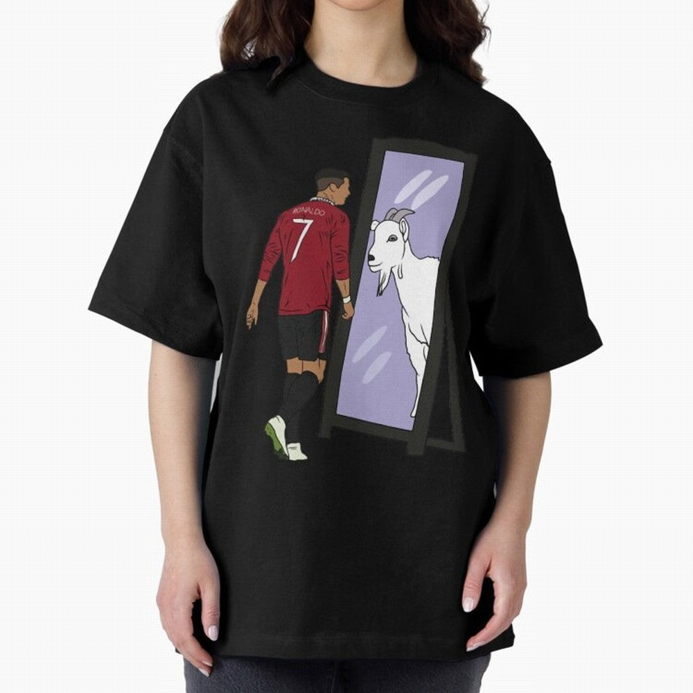 Cristiano Ronaldo Mirror GOAT Oversized T-Shirt Get Ready for the FIFA World Cup 2026 USA Canada Mexico Journey through Neymar Highlights, Argentina Pride, Supporter Pride, Iconic Celebrations, Legendary Names and Global Match Day Energy; Created