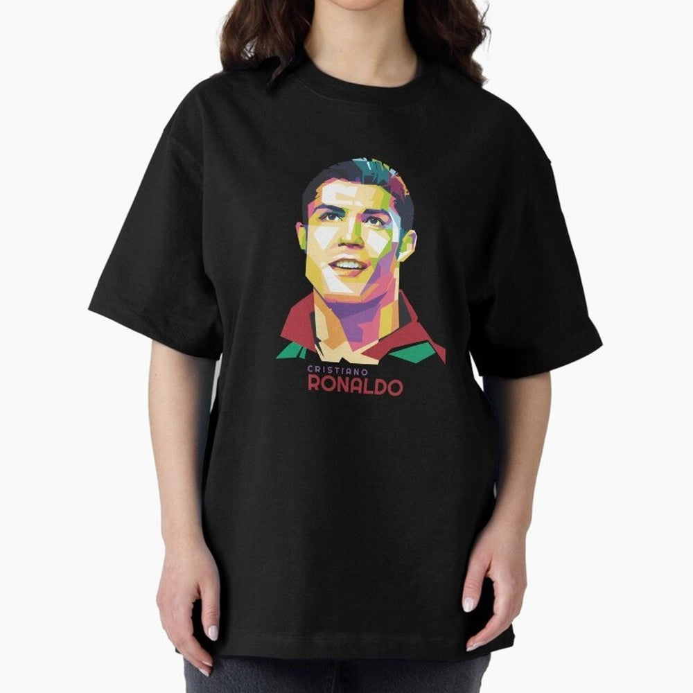 Cristiano Ronaldo Oversized T-Shirt Celebrate the Stars of the FIFA World Cup 2026 Journey through CR7 and Messi Highlights, Netherlands Pride, Championship Spirit, Famous Goals, Roaring Crowds and International Football Unity; Great for Supporters
