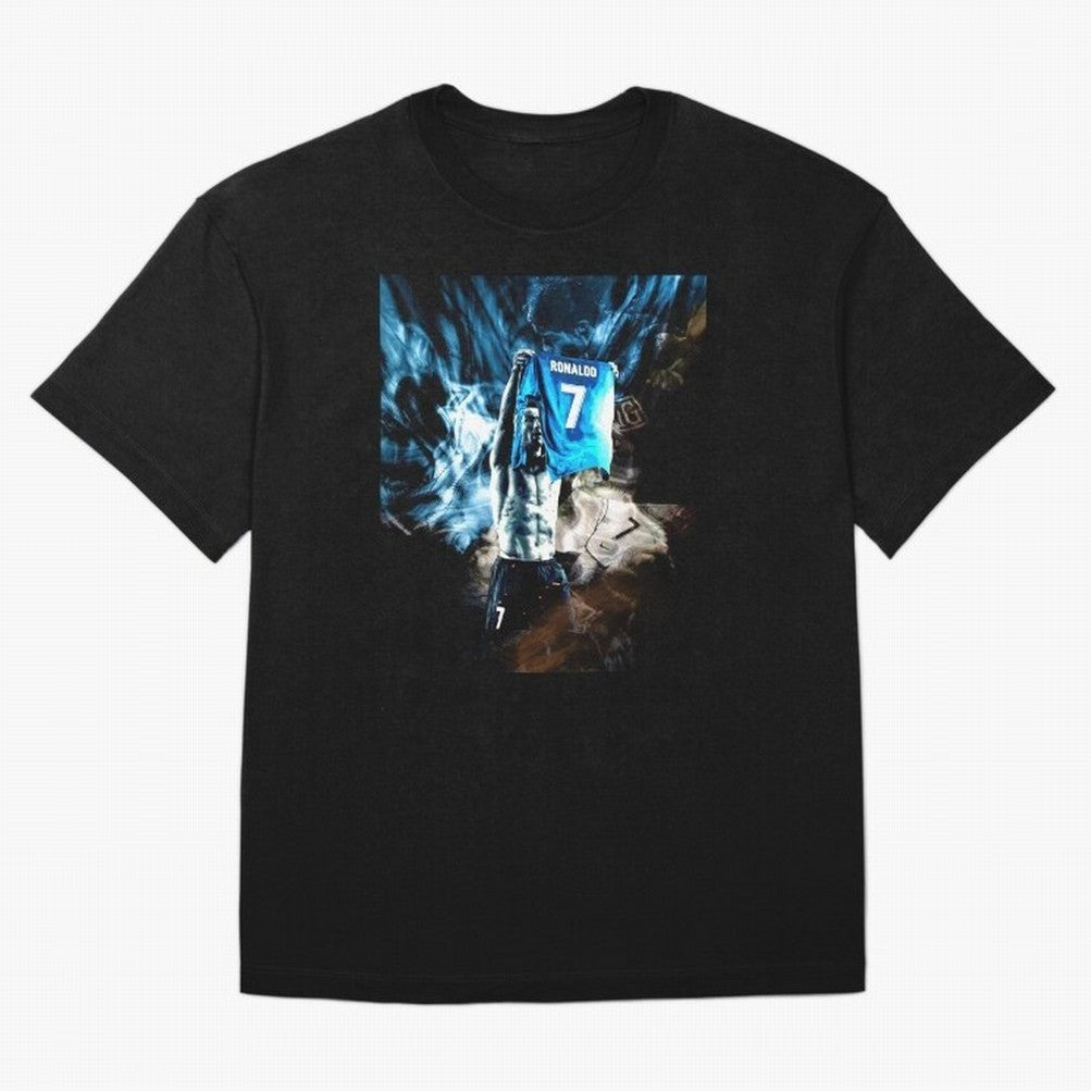 Cristiano Ronaldo Graphic Oversized T-Shirt Show Fan Pride Across FIFA World Cup 2026 Group Stage for Fans of Neymar, Haaland and Cristiano Ronaldo and Portugal, Spain and Germany, Bringing Football Festival Excitement, Trophy Ambitions, Country