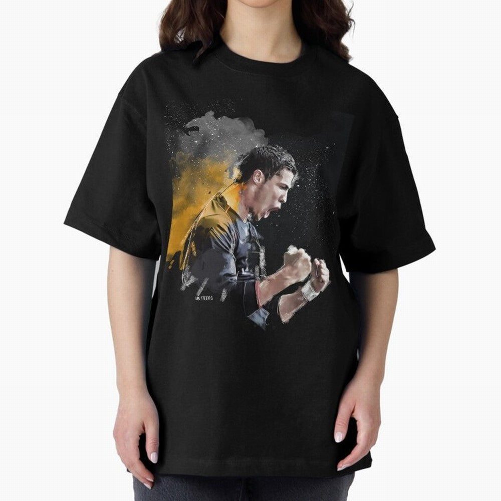 CRISTIANO RONALDO PAINTING Oversized T-Shirt Get Ready for Global Football Passion for FIFA World Cup 2026 USA Canada Mexico, Celebrating Neymar, Spain, Football Passion, Legendary Performances, Festival Vibes and Supporter Community; Great for