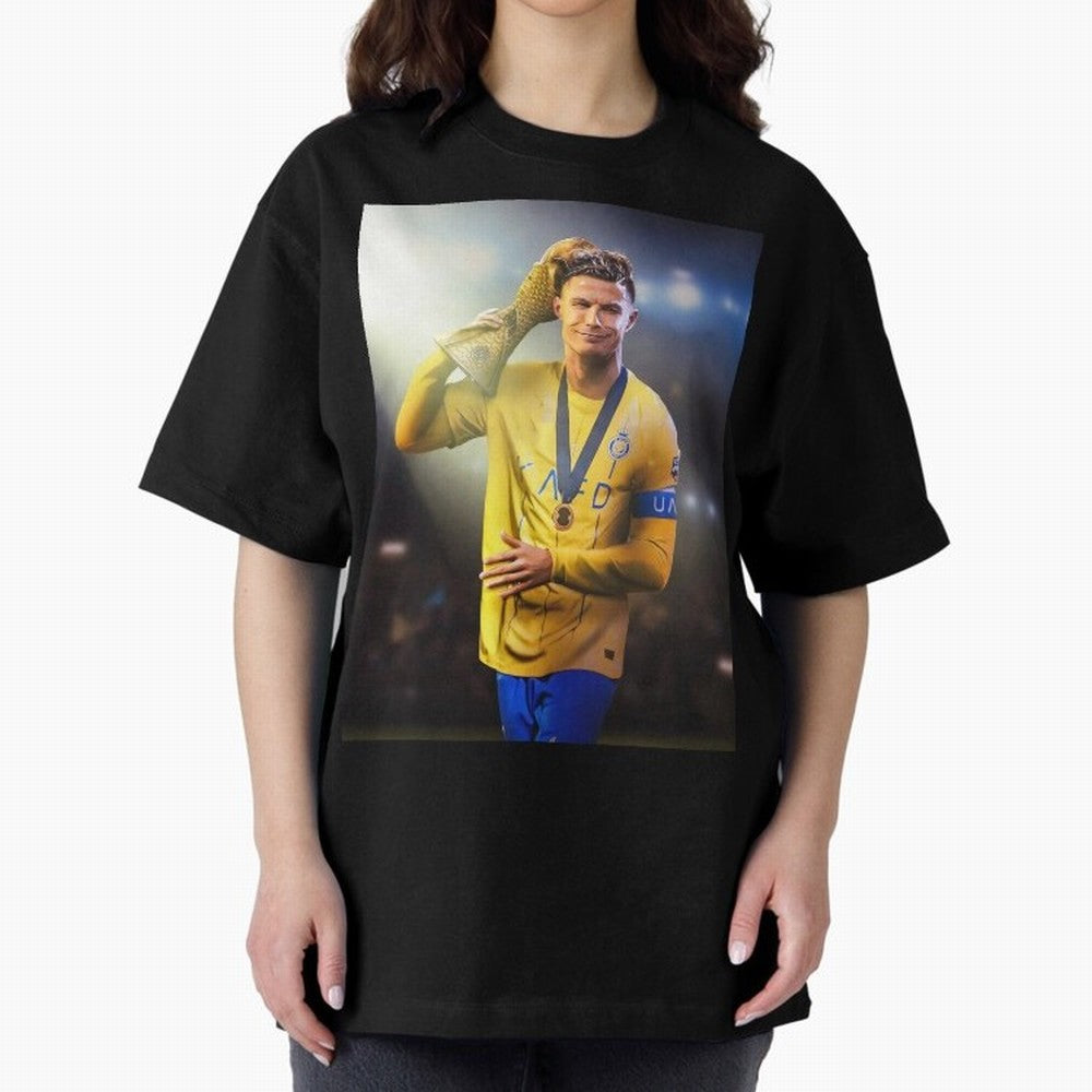 Cristiano Ronaldo Oversized T-Shirt Carry FIFA World Cup 2026 Group Stage Highlighting Cristiano Ronaldo, Haaland and CR7, England, France and Netherlands Energy, Retro Football Energy, Iconic Rivalries, Trophy Chase Drama and Stadium Atmosphere;