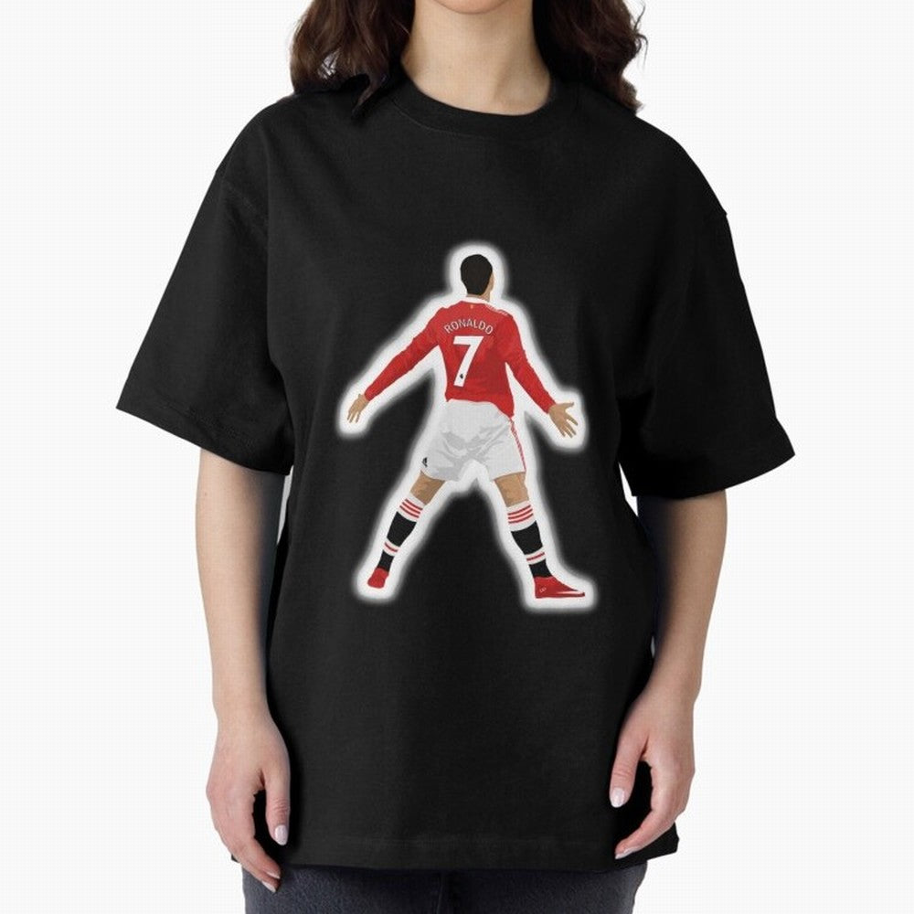 Art Cristiano Ronaldo Oversized T-Shirt Capture Stadium Memories from Match Day Hype around FIFA World Cup 2026 Group Stage, Neymar, Haaland and Cristiano Ronaldo, England, Vintage Soccer Flavor, Modern Football Stars, National Flags and Final