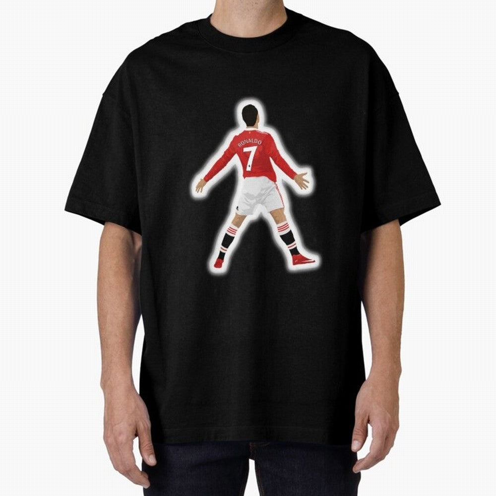 Art Cristiano Ronaldo Oversized T-Shirt Capture Stadium Memories from Match Day Hype around FIFA World Cup 2026 Group Stage, Neymar, Haaland and Cristiano Ronaldo, England, Vintage Soccer Flavor, Modern Football Stars, National Flags and Final
