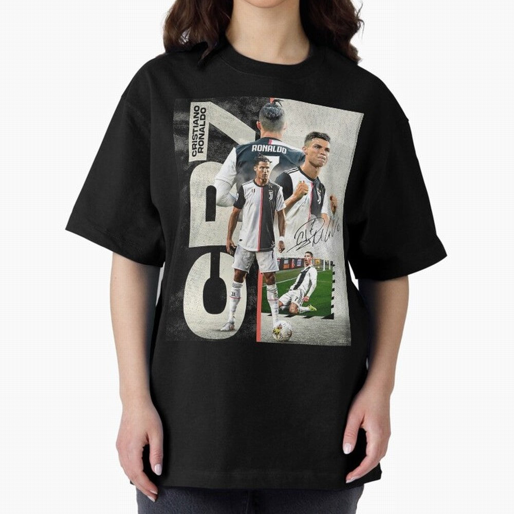 Cristiano Ronaldo Goals Oversized T-Shirt Celebrate Fan Favorites in Match Day Hype around FIFA World Cup 2026, Messi, CR7 and Mbappe, Portugal, Spain and Germany, Worldwide Fan Energy, Dramatic Goals, Stadium Lights and Championship Celebrations;