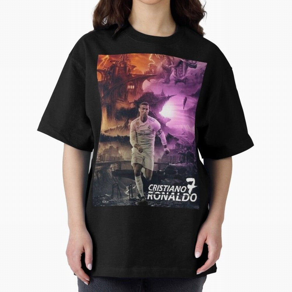 Cristiano Ronaldo | CR7 Design Oversized T-Shirt Wear the Spirit of the FIFA World Cup 2026 Group Stage Journey through Haaland and Mbappe Highlights, Argentina Pride, Soccer Culture, Superstar Moments, National Team Dreams and Competitive Fire;