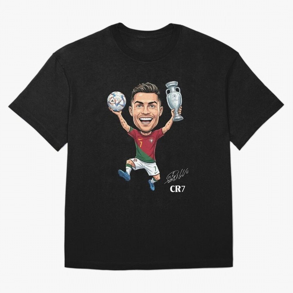 Cristiano Ronaldo Campion Oversized T-Shirt Turn Up for Match Day Hype around FIFA World Cup 2026, Haaland and Mbappe, Spain, Tournament Hype, Historic Matchups, Family Viewing Parties and Global Sports Pride; Created for Match Day Parties, Soccer