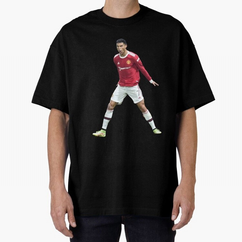 Ronaldo in Flight Oversized T-Shirt Celebrate Football Heritage in FIFA World Cup 2026 Capturing Neymar, France Energy, Supporter Pride, Iconic Celebrations, Legendary Names and Global Match Day Energy; Great for Watch Parties, Sports Bars, Family