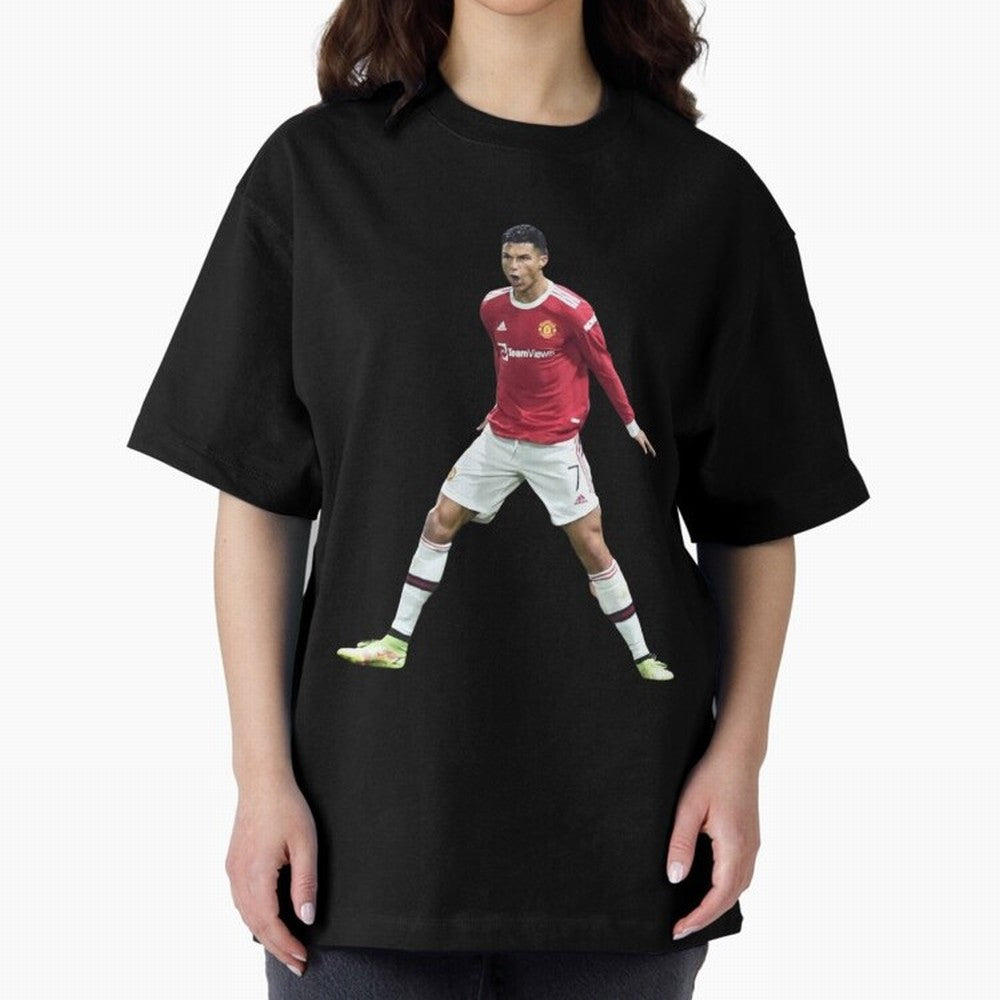 Ronaldo in Flight Oversized T-Shirt Celebrate Football Heritage in FIFA World Cup 2026 Capturing Neymar, France Energy, Supporter Pride, Iconic Celebrations, Legendary Names and Global Match Day Energy; Great for Watch Parties, Sports Bars, Family