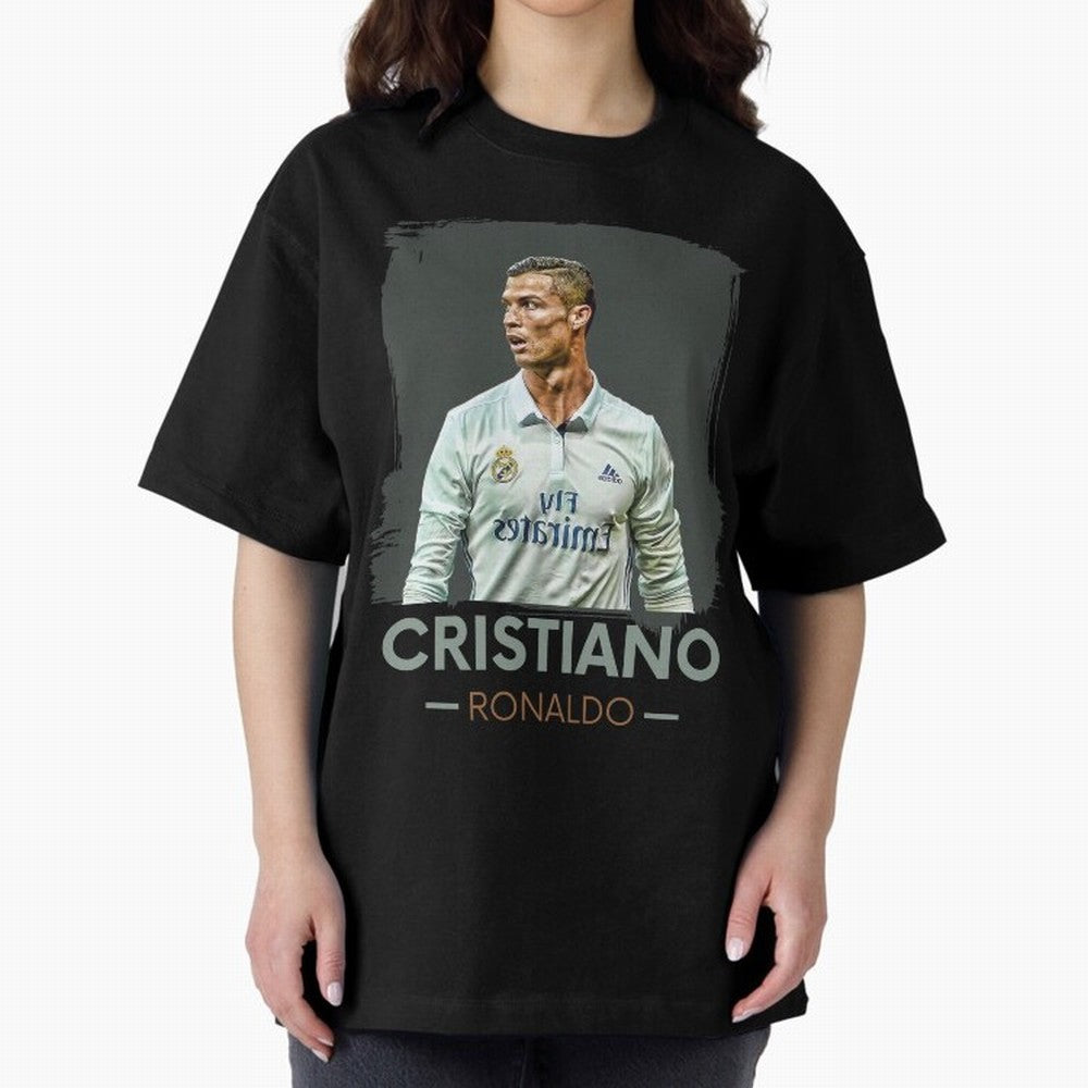 Cristiano Ronaldo Best Seller Oversized T-Shirt Carry National Pride through FIFA World Cup 2026 for Fans of Mbappe and England, France and Netherlands, Bringing Championship Spirit, Famous Goals, Roaring Crowds and International Football Unity;