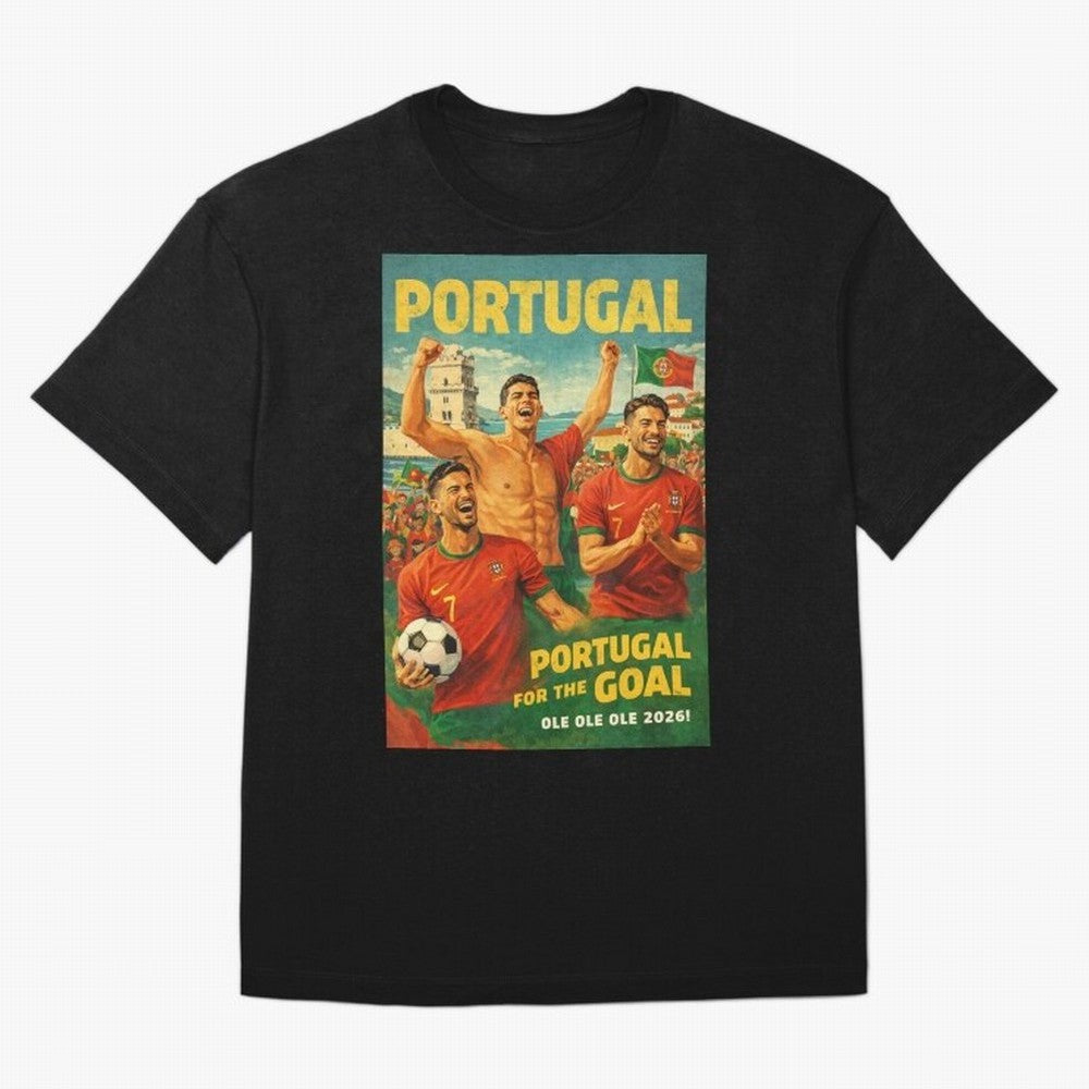 Portugal Lisbon Bel¨¦m Tower Cristiano Ronaldo FIFA World Cup Football Celebration Oversized T-Shirt Bring Bold Fan Energy to Match Day Hype around FIFA World Cup 2026 Group Stage, Mbappe, Portugal, Spain and Germany, Vintage Soccer Flavor, Modern