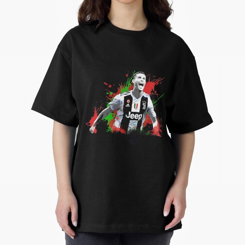 Cristiano Ronaldo Cristiano Ronaldo Oversized T-Shirt Discover Match Day Hype around FIFA World Cup 2026, Messi, Portugal, Spain and Germany, Worldwide Fan Energy, Dramatic Goals, Stadium Lights and Championship Celebrations; Ideal for Fans Who