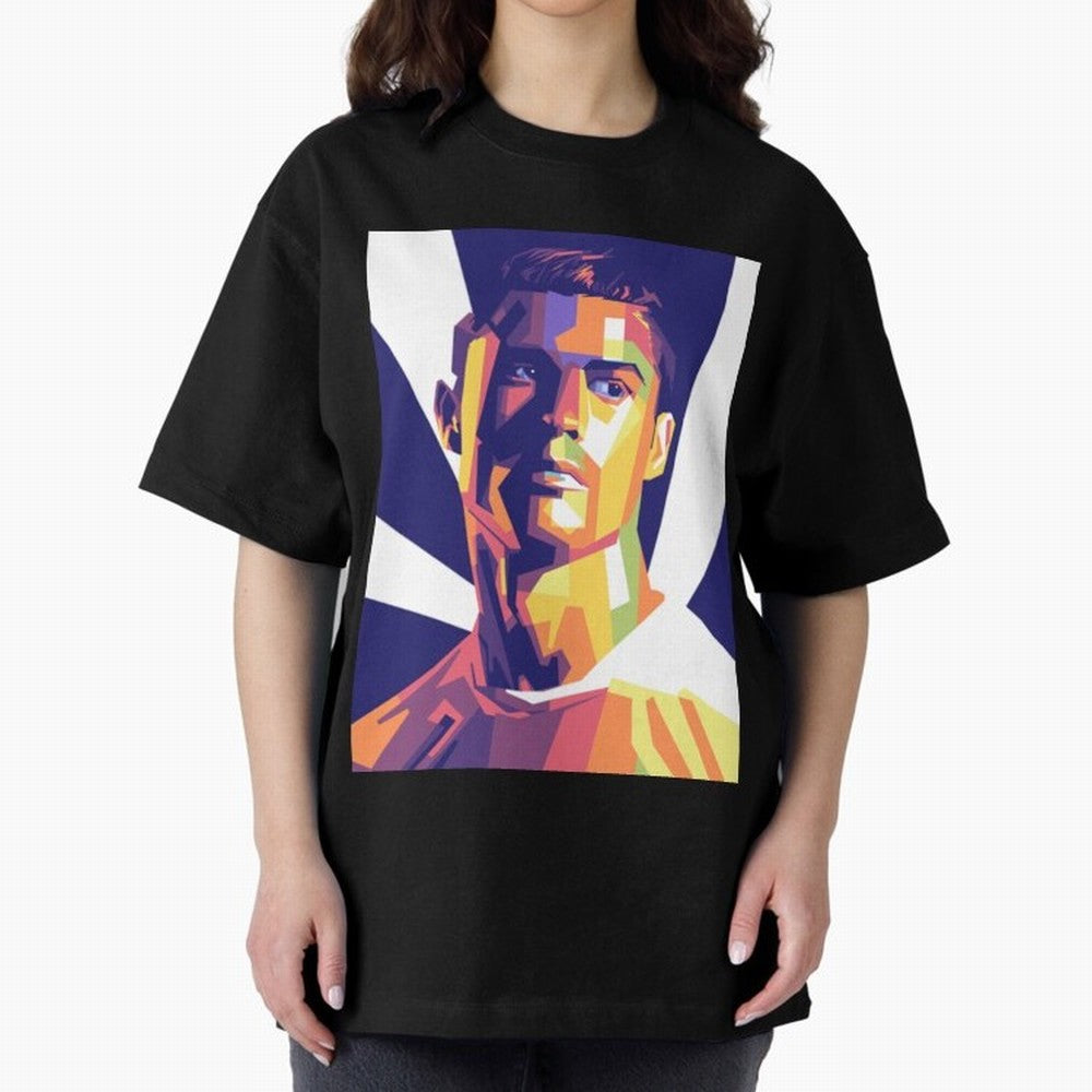 Cristiano Ronaldo cristiano ronaldo Oversized T-Shirt Celebrate Football Dreams Across Match Day Hype around FIFA World Cup 2026 Group Stage, Messi, Brazil, Champion Mindset, Group Stage Buzz, Knockout Tension and Passionate Fan Culture; Created
