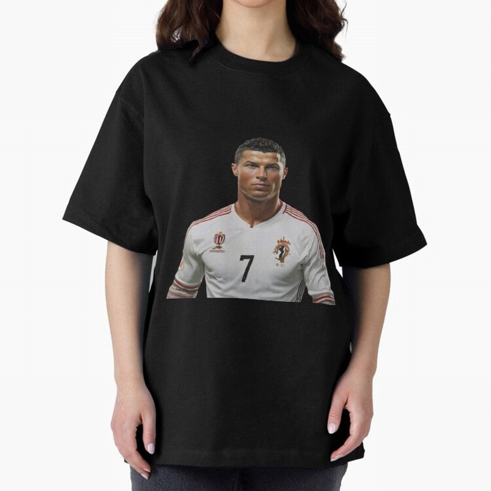 Sticker Ronaldo 2024 Oversized T-Shirt Keep Football History Alive during FIFA World Cup 2026 Group Stage for Fans of Cristiano Ronaldo and France, Bringing Stadium Chants, National Pride, Trophy Dreams and Unforgettable Football Memories; Perfect