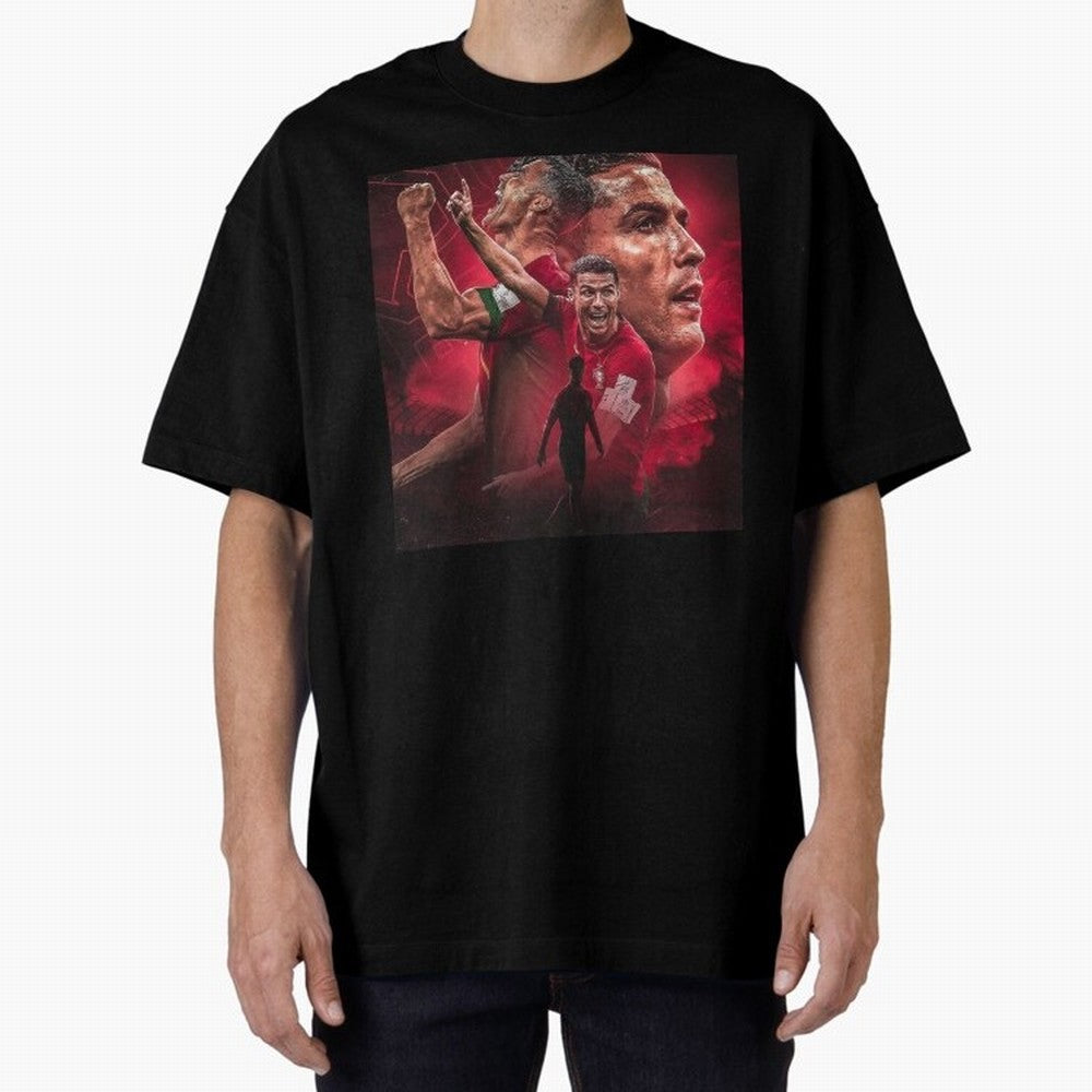 Cristiano Ronaldo - CR 7 Celebration Oversized T-Shirt Bring Home FIFA World Cup 2026 Group Stage for Fans of Messi and France, Bringing Game Day Rituals, Football Legends, Country Pride and the Road to the Final; Ideal for Fans Who Follow Messi,