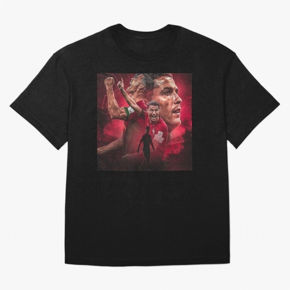 Cristiano Ronaldo - CR 7 Celebration Oversized T-Shirt Bring Home FIFA World Cup 2026 Group Stage for Fans of Messi and France, Bringing Game Day Rituals, Football Legends, Country Pride and the Road to the Final; Ideal for Fans Who Follow Messi,