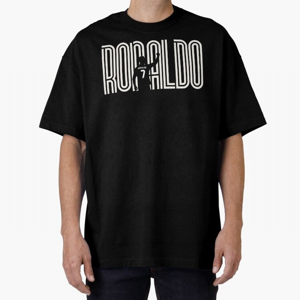 Fan Art - Cristiano Ronaldo (CR7) - Black Edition Oversized T-Shirt Fuel the Hype around FIFA World Cup 2026 USA Canada Mexico for Fans of Messi and England, Bringing Champion Mindset, Group Stage Buzz, Knockout Tension and Passionate Fan Culture;