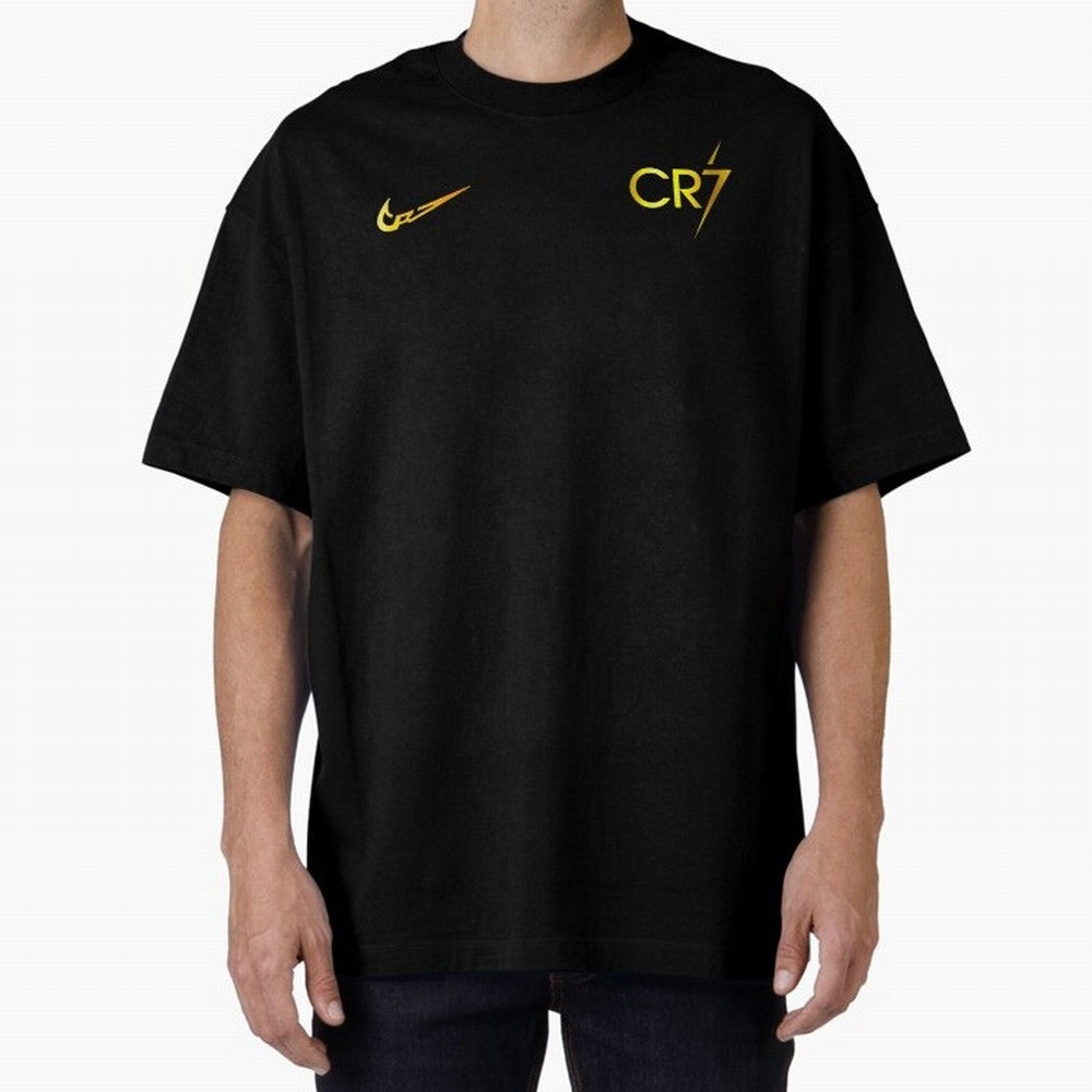 Cristiano Ronaldo Gold Edition Oversized T-Shirt Cheer for Match Day Hype around FIFA World Cup 2026 Group Stage, Neymar, Spain, Worldwide Fan Energy, Dramatic Goals, Stadium Lights and Championship Celebrations; Perfect for Supporters Who Want