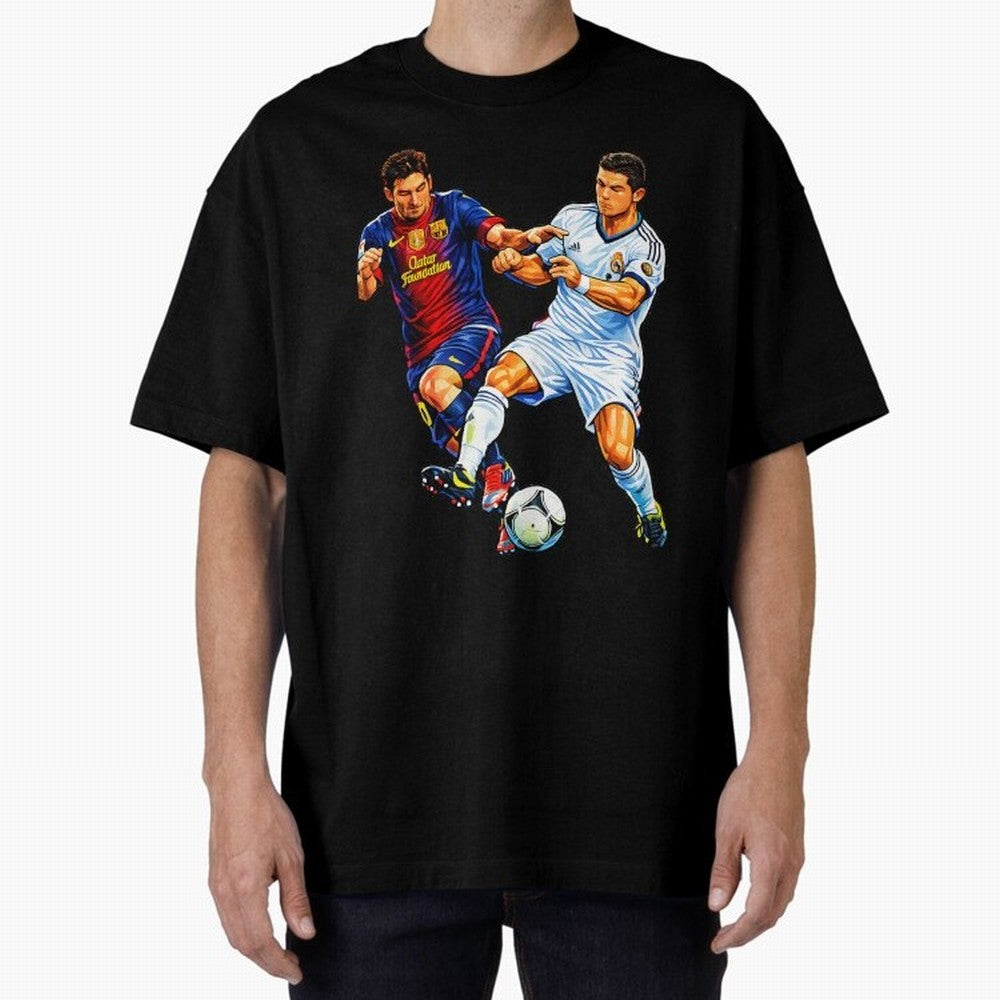 2 GOATS Oversized T-Shirt Feel the Roar of Match Day Hype around FIFA World Cup 2026 Group Stage, Haaland, England and Germany, Football History, Final Match Energy, Crowd Noise and Once in a Lifetime Moments; Perfect for Fans, Collectors, Family