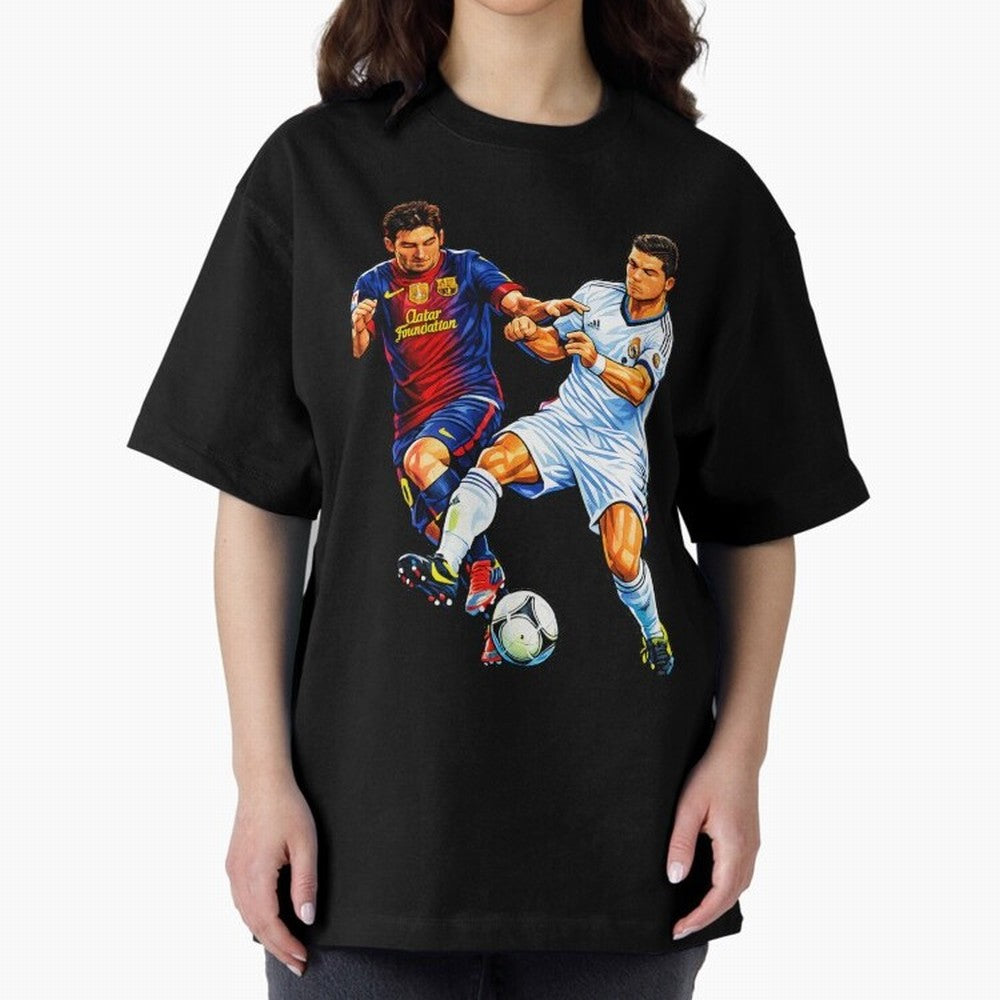 2 GOATS Oversized T-Shirt Feel the Roar of Match Day Hype around FIFA World Cup 2026 Group Stage, Haaland, England and Germany, Football History, Final Match Energy, Crowd Noise and Once in a Lifetime Moments; Perfect for Fans, Collectors, Family