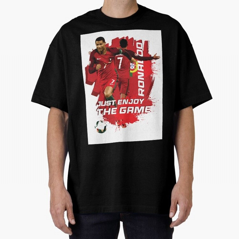 Cristiano Ronaldo Oversized T-Shirt Show Match Day Excitement for the FIFA World Cup 2026 USA Canada Mexico Journey through Messi, CR7 and Mbappe Highlights, Portugal, Spain and Germany Pride, Goal Celebration Energy, Supporter Heritage, Football